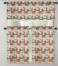 Kate Aurora Country Farmhouse Autumn Harvest Plaid Sunflowers & Pumpkins Rod Pocket Cafe Kitchen Curtain Tier & Valance Set
