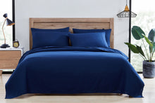 Kate Aurora Scarlet Supreme Soft Brushed Microfiber 6 Piece Sheet Set , Navy - Queen
