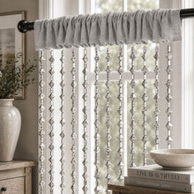 Kate Aurora Luxurious Jaeger Rod Pocket Acrylic Beaded Single Window Curtain Panel - 40 in. W x 84 in. L - Silver