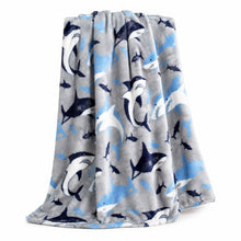 Kate Aurora Juvi Blue & Gray Baby Shark Ultra Plush Fleece Accent Throw Blanket - 50 in. W x 60 in. L
