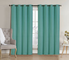 GoodGram 2 Pack: Hotel Thermal Grommet 100% Blackout Curtains - 52 in. W x 84 in. L, Aqua