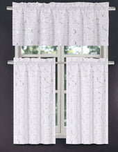 Kate Aurora Christmas Collection Metallic Foil Cotton Blend Lattice Cafe Kitchen Curtain Tier & Valance Set - 58 in. W x 36 i