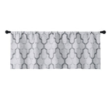 Kate Aurora Living Shabby Trellis Clover Rod Pocket Window Curtain Valances - 56 in. W x 14 in. L, Charcoal Gray