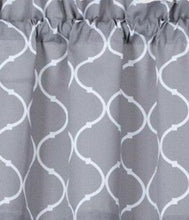 Kate Aurora Collections Trellis Lattice Rod Pocket Valance - 56 in. W x 18 in. L, Maison Gray