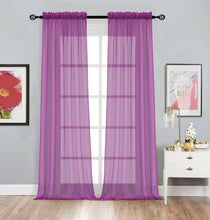 Kate Aurora Living 2 Pack Basic Home Rod Pocket Sheer Voile Window Curtains - 52in. W x 84in. L, Purple