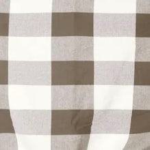 Kate Aurora Country Farmhouse Large Buffalo Plaid Tie Up Window Curtain With Ties - Mocha