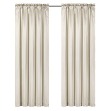 Kate Aurora Basic Faux Silk Rod Pocket Shimmery Sheer Single Window Curtain Panel - 52 in. W x 84 in. L - Beige