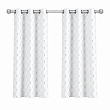 Kate Aurora 2 Pack Cotton Blend Shabby Metallic Quatrefoil Lattice Ultra Luxurious Grommet Top Window Curtain Panels - 38 in.