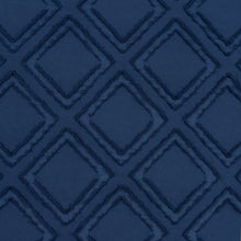 Kate Aurora Contemporary Geometric Shabby Diamond Clipped Rod Pocket Single Window Curtain Panel - 84 in. Long - Navy