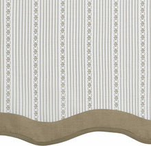 Kate Aurora Farmhouse Striped Rod Pocket Café Kitchen Curtain Tier & Valance Set - 58 in. W x 36 in. L, Linen