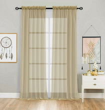 Kate Aurora Living 2 Pack Basic Home Rod Pocket Sheer Voile Window Curtains - 52in. W x 84in. L, Antique