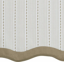 Kate Aurora Farmhouse Striped Rod Pocket Café Kitchen Curtain Tier & Valance Set - 58 in. W x 24 in. L, Linen