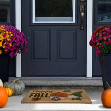Kate Aurora Happy Fall Harvest Pumpkin Bristled Outdoor All Season Welcome Mat - 18"x30"