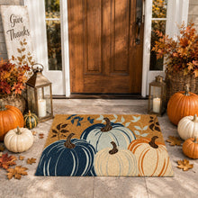 Kate Aurora Fall Harvest Bold Pumpkins Bristled Outdoor Welcome Mat - 18"x30"