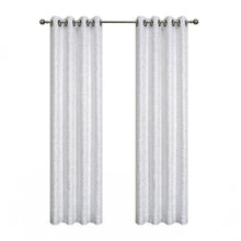 Kate Aurora 2 Piece Sadie White Metallic Sparkle Grommet Top Room Darkening Curtain Panels - 95 in. Long