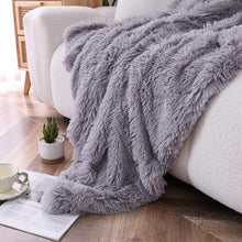 Kate Aurora Regal Luxe Oversized Ultra Soft & Fuzzy Lined Accent Throw Blanket - 50 in. W x 70 in. L - Light Gray