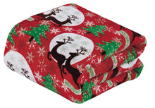 Kate Aurora Holiday Living Christmas Holiday Magical Reindeer Plush Accent Red Throw Blanket - 50 in. W x 60 in. L