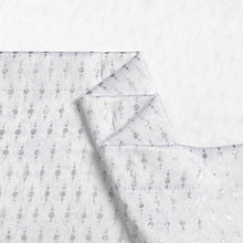 Kate Aurora Elegant "Raindrop" Silver Metallic Foil White Jacquard Fabric Shower Curtain - Standard Size