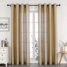 Kate Aurora Artisan Lightweight Transparent Faux Silk Sheer Grommet Single Curtain Panel - 52 in. W x 45 in. L, Tan