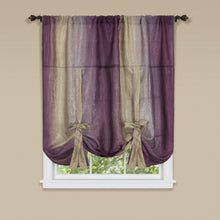 GoodGram Royal Ombre Crushed Semi Sheer Complete 6 Piece Window Curtain & Valance Set - 50 in. W x 84 in. L, Aubergine
