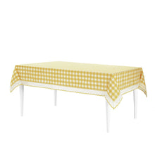 Kate Aurora Country Farmhouse Plaid Buffalo Check Stain & Spill Proof Fabric Tablecloths - 60in. X 104in. (8-10 Chairs), Yell