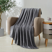 Kate Aurora Ultra Soft & Plush Modern Ogee Fleece Throw Blanket Covers - 50 in. W x 60 in. L - Gray