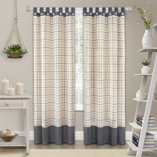 Kate Aurora 2 Pack: Shabby Farmhouse Plaid Tab Top Tattersall Window Curtains