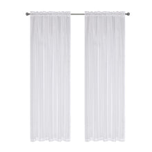 GoodGram 2 Piece White Basic Rod Pocket Sheer Voile Window Curtain Panels - 84 in. Long