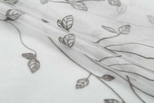 Kate Aurora 2 Pack Floral Leaf Embroidered Grommet Sheer Curtains - 38 in. W x 84 in. L, Gray