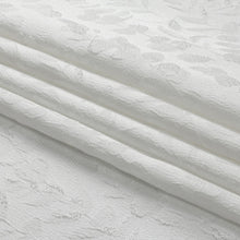 Kate Aurora Robyn Leaf Raised Jacquard Lux Fabric Shower Curtain - 72" x 72" - White