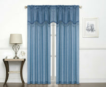 Kate Aurora 1 Piece Moroccan Sparkle Rod Pocket Semi Sheer Voile  Window Curtain Panel - Blue