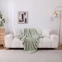 Kate Aurora Modern Lux Ultra Soft & Plush Ribbed Accent Throw Blanket - 50 in. W x 60 in. L - Sage