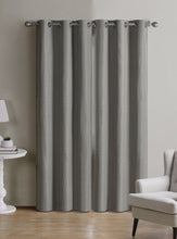 Kate Aurora Modern Living 2 Pack Textured Woven Light Filtering Grommet Top Window Curtain Panels - 84 in. Long - Stone