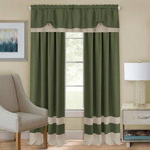 Kate Aurora Complete 3 Piece Window in a Bag Flax Linen Curtain Set - 52 in. W x 63 in. L, Sage