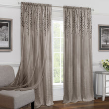 Kate Aurora Traditional Home 2 Pack Double Layered Embroidered Floral Sheer Curtains - 63 in. Long - Toffee