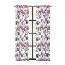 Kate Aurora Chic Living 2 Pack Semi Sheer Poppy Floral Rod Pocket Window Curtains