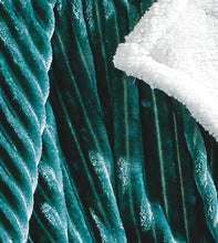 Kate Aurora Ultra Soft & Plush Cozy Corduroy Faux Shearling Accent Throw Blanket - 50 in x 60 in - Hunter Green