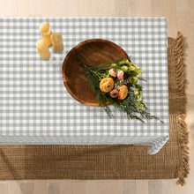 Kate Aurora Country Farmhouse Plaid Buffalo Check Stain & Spill Proof Fabric Tablecloths - 60in. X 104in. (8-10 Chairs), Gray