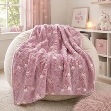 GoodGram Glow In The Dark Pink Rainbows & Cupcakes Ultra Plush Fleece Accent Throw Blanket - 50 In. X 60 In.