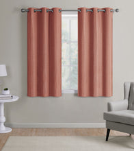 Kate Aurora Modern Living 2 Pack Textured Woven Light Filtering Grommet Top Window Curtain Panels - 63 in. Long - Spice