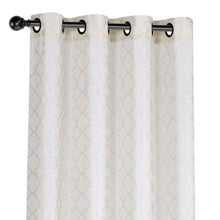 Kate Aurora Living 2 Pack Shabby Metallic Trellis Pastel Sheer Grommet Curtains - 50 in. W x 84 in. L, Beige