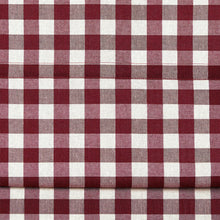 Kate Aurora Country Farmhouse Buffalo Check Plaid Gingham Single Window Curtain - 42 in. W x 95 in. L, Burgundy