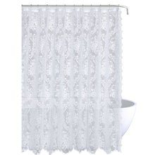 Kate Aurora Country Farmhouse Shabby Chic Floral Lace Shower Curtain - White