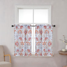 Kate Aurora Mystic Seaport Watercolor Rod Pocket Complete 3 Piece Cafe Kitchen Curtain Tier & Valance Set - Spice