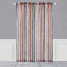 Kate Aurora 1 Piece Crushed Faux Satin Silver & Blush Rose Pink Ombre Window Curtain Panel - 63 in. Long