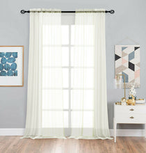 Kate Aurora Living 2 Pack Basic Home Rod Pocket Sheer Voile Window Curtains - 52in. W x 108in. L, Ivory