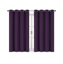 Kate Aurora 100% Hotel Thermal Blackout Purple Grommet Top Curtain Panels - 50 in. W x 45 in. L, Purple