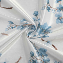 Kate Aurora 1 Piece Printed Cherry Blossom Rod Pocket Window Curtain Panel - Blue