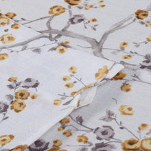 Kate Aurora Complete 3 Piece Rod Pocket Cherry Blossom Cafe Kitchen Curtain Tier & Valance Set - Gold