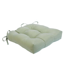 Kate Aurora Country Living Plush Solid Colored Country Farmhouse Reversible Chair Cushions/Pads With Tear Proof Ties - Green 